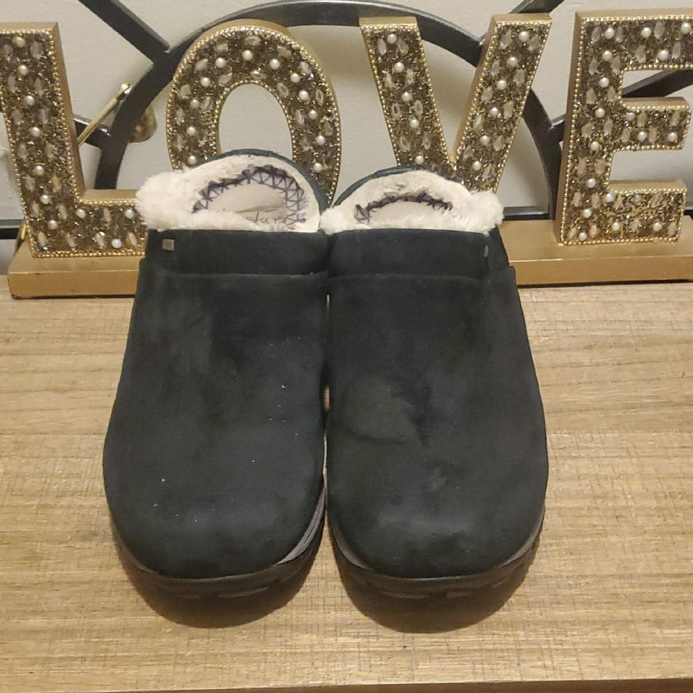 Dansko Parson Slip On Waterproof Womens Black Suede Clogs Sz 10.5 Comfy, Walking